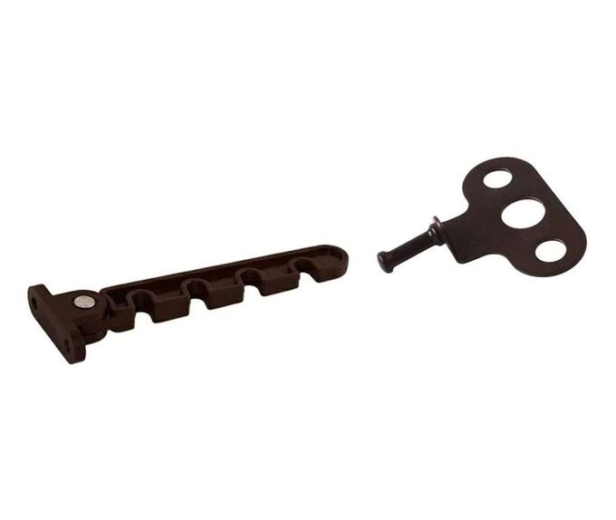 ОТРИС Ограничитель открывания Internika (овальная розетка), коричневый с металлическим держателем (заклепка)