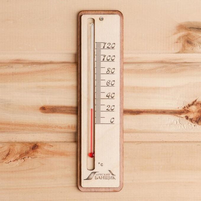 Термометр для бани жидкостный, фанера (прямоугольник)