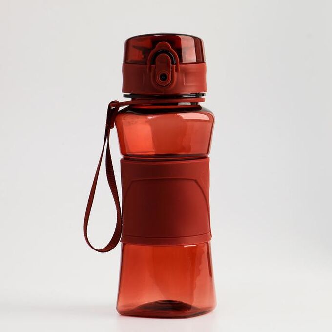 Бутылка для воды 450 мл, с резиновой вставкой, 20х6.5 см, коричневая 7348207