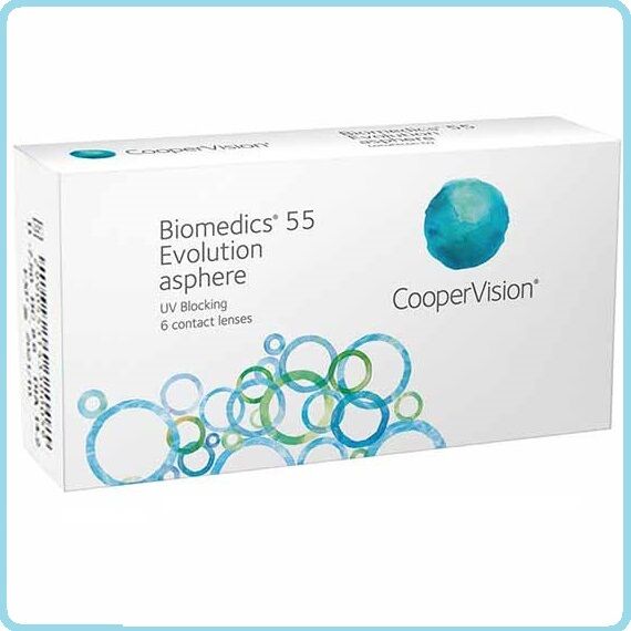 CooperVision 1-мес контактные линзы Biomedics 55 Evolution UV (6 линз) BC 8.6