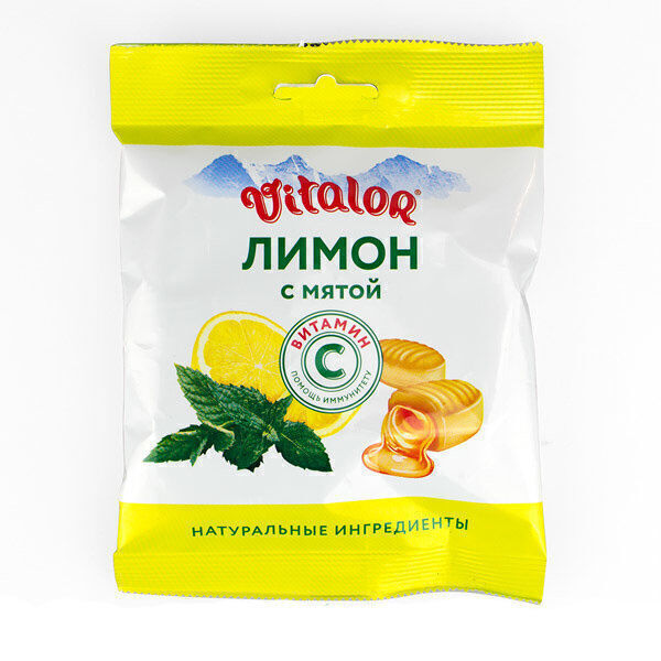 ФИТОСИЛА Виталор® Лимон с мятой, леденцовая карамель с витамином С - БАД, 60 г