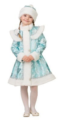 Карнавальный костюм &quot;Снегурочка сатин бирюза снежинка&quot; 8081 р.128-64