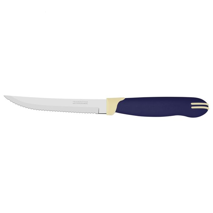 Нож для стейка, 12,5 см, нерж. сталь, синий с белым, TRAMONTINA Multicolor