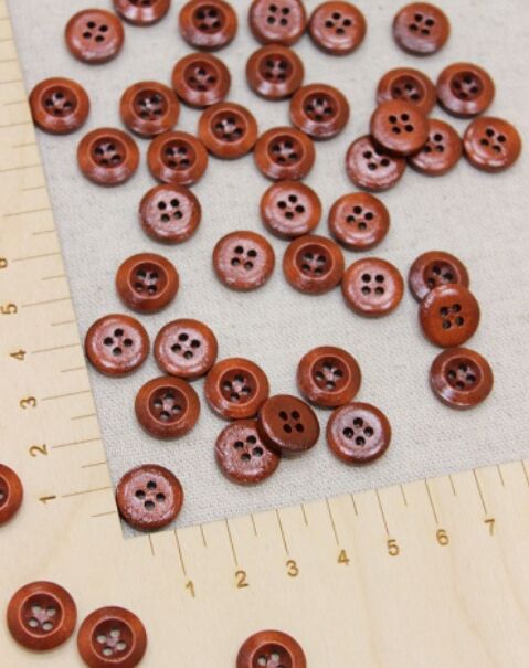 Пуговица красное дерево,13мм, 4 отверстия | Новое поступление ...