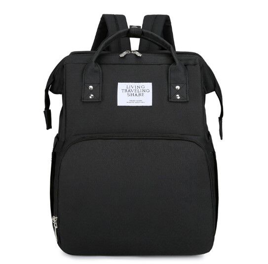 Сумка-рюкзак для мам, с выдвижной кроваткой для ребенка, цвет черный