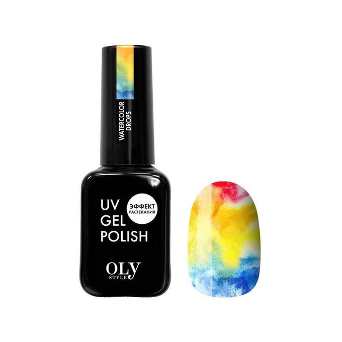 Гель-лаковое покрытие OLYSTYLE UV Watercolor Drops с эффектом растекания, 10 мл