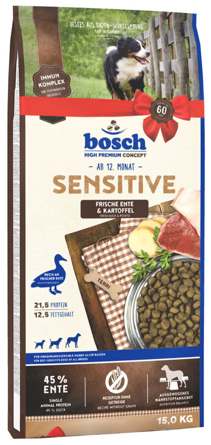 Bosch Sensitive с уткой и картофелем сухой корм для собак 3 кг
