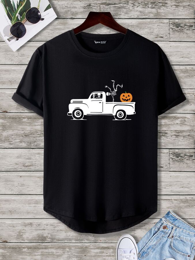 SheIn Мужская футболка с узором на хэллоуин