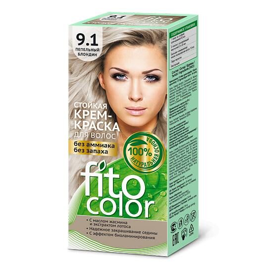ФИТОСИЛА Стойкая крем-краска для волос Fitocolor 115 мл, тон 9.1 пепельный блондин