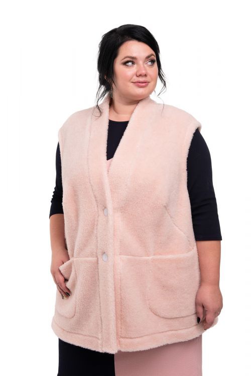 WOOLLAMB Жилет женский WOOL XXL+ цвет ПУДРА