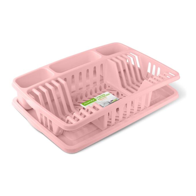 Martika Сушилка для посуды, пластик, 104 х 508 х 338 мм, розовая, ФЛАНТО