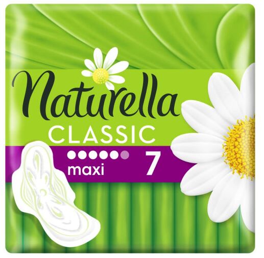 NATURELLA Classic Женские гигиенические прокладки ароматизир с крылышками Camomile Maxi Single 7шт