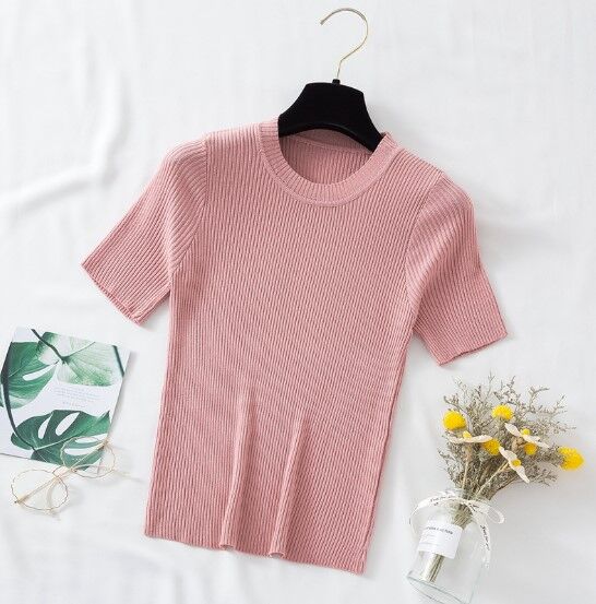 Женская футболка-лапша, цвет розовый