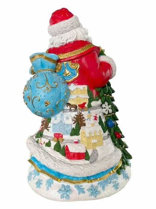Новогоднее украшение Дед Мороз в красном из полирезины с элементами из полиэстера / 15*26,5*17,5см арт.87566