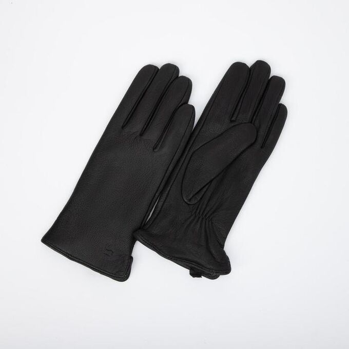 Перчатки женские, размер 8,5, с подкладом флис, цвет чёрный