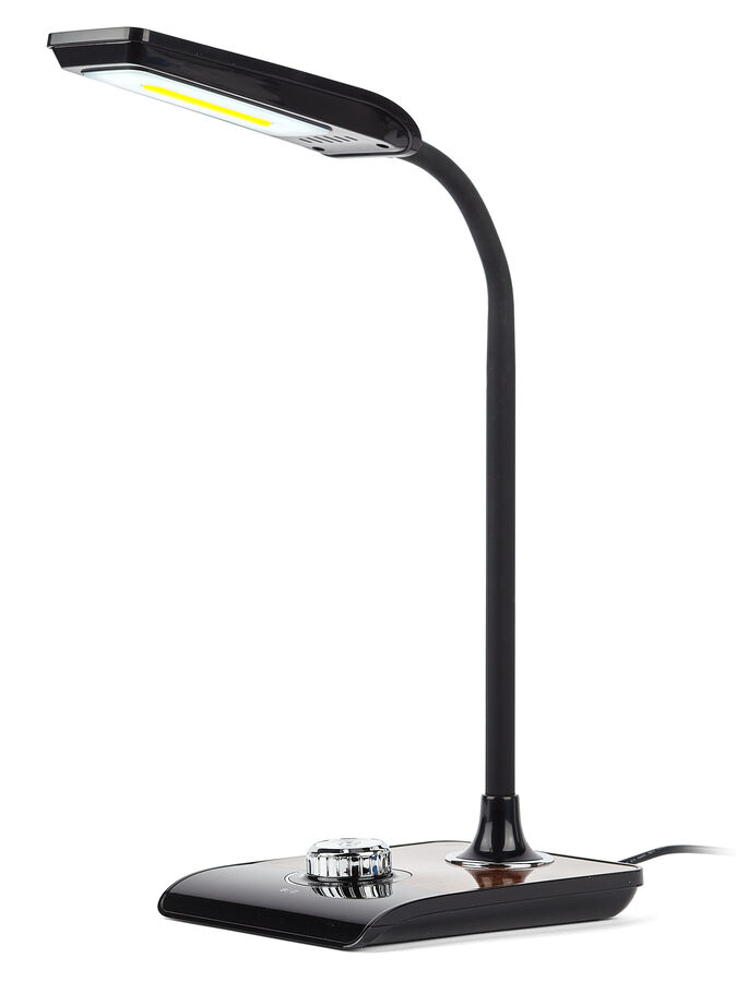 Настольная лампа светильник ЭРА NLED-473-10W-BK черный с деревом Б0033305
