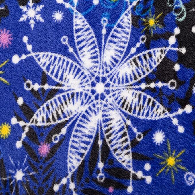 Плед Павлина Снежный вальс цв.синий, 150х200см, аэрософт 190г/м, пэ100%