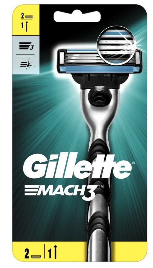 GILLETTE® MACH3 Бритва с 2 сменными кассетами