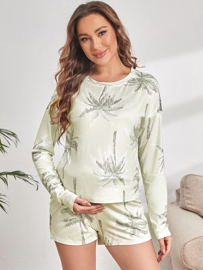 SheIn Тропический Повседневный Домашняя одежда для беременных
