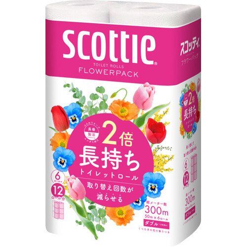 Мягкая туалетная бумага особоплотной намотки Crecia &quot;Scottie FlowerPACK 2&quot; двухслойная 6 рулонов (50 м) 8