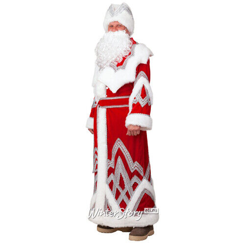Карнавальный костюм для взрослых Дед Мороз с вышивкой, 54-56 размер (Батик)