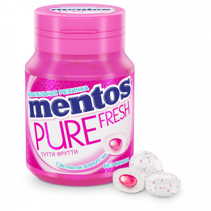 Жевательная резинка Mentos Pure fresh Тутти-Фрутти без сахара 54 г