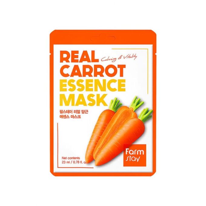 Farm Stay Real Carrot Essence Mask Тканевая маска с экстрактом моркови, 23мл