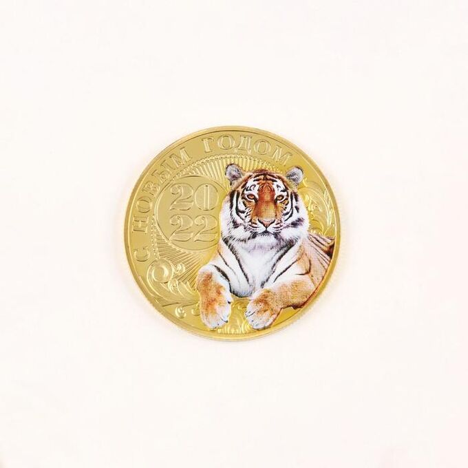 Монета тигр в конверте &quot;Богатства&quot;, диам. 4 см