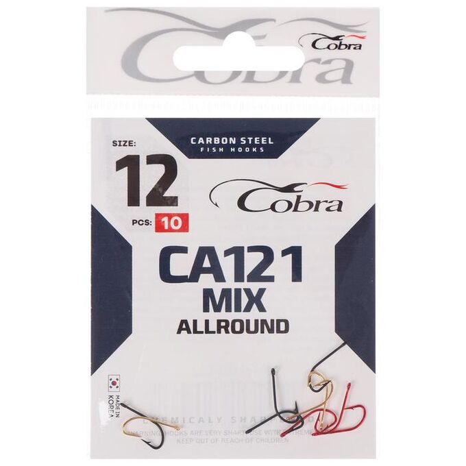 Крючки Cobra ALLROUND CA121 mix, №12 10 шт.