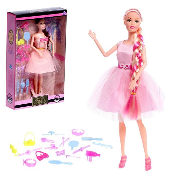 Кукла-модель шарнирная « Виктория» в пышном платье, с набором аксессуаров, МИКС