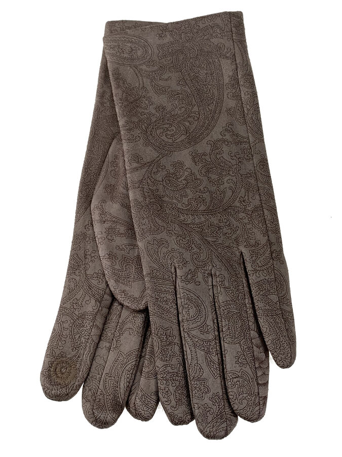 Женские перчатки из велюра, цвет бежевый