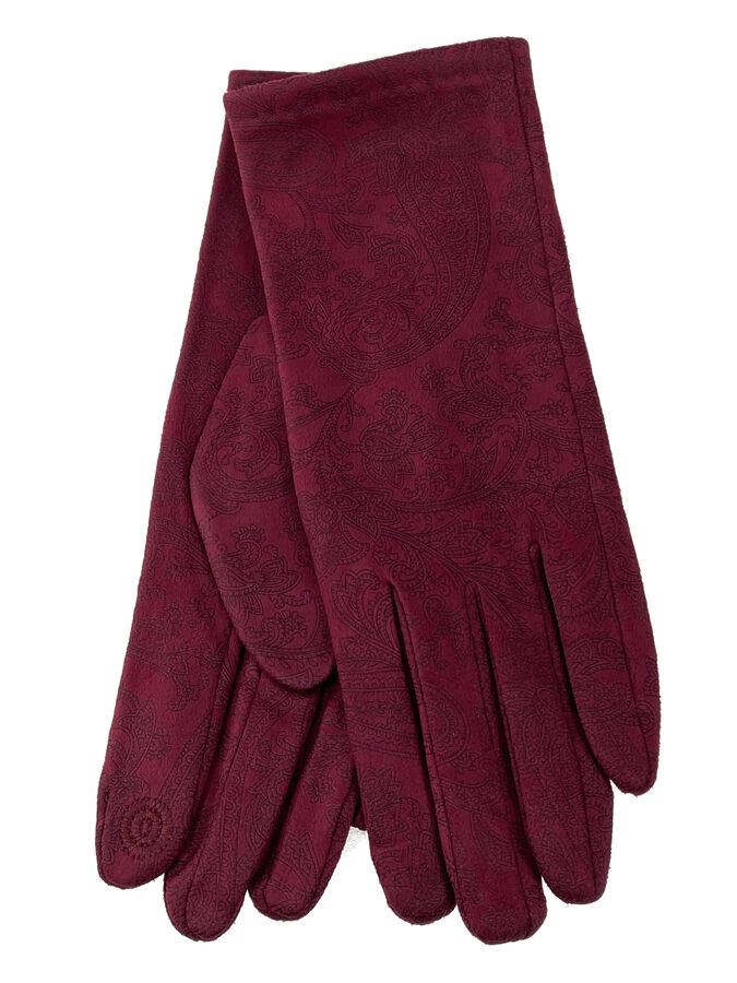 Женские перчатки из велюра, цвет красный