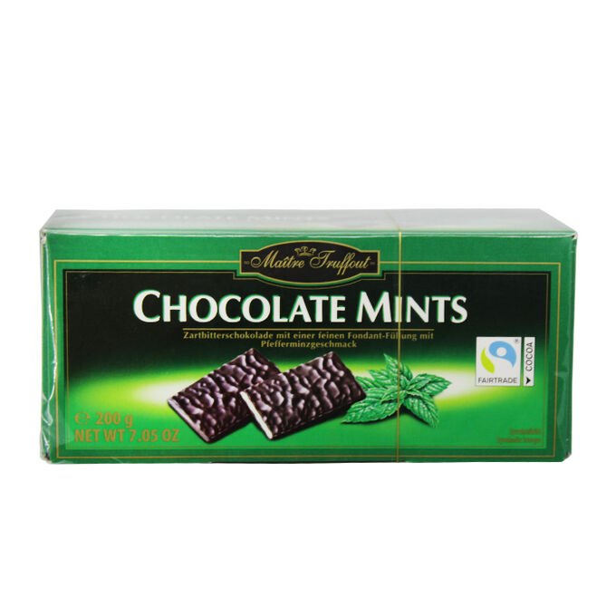 Шоколад с мятой купить. Maitre Truffout Chocolate Mints, 200гр. Maitre Truffout темный шоколад с мятной начинкой 200г. Maitre Truffout шоколад с мятой. Maitre Truffout конфеты мятные.