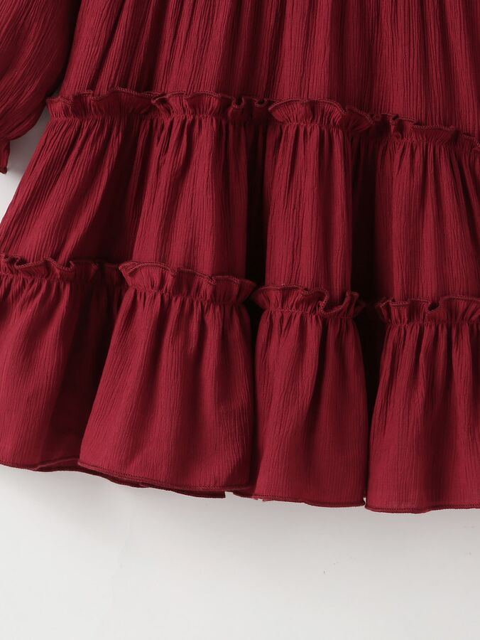 Однобортное платье с рукавами-воланами для девочек
