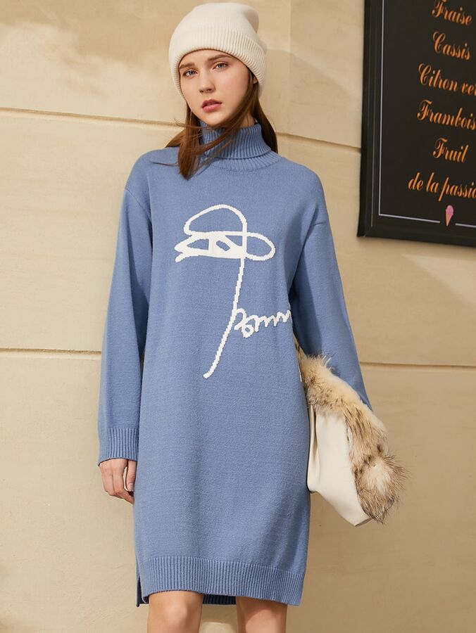 SheIn AMII Платье-свитер с цветочным узором