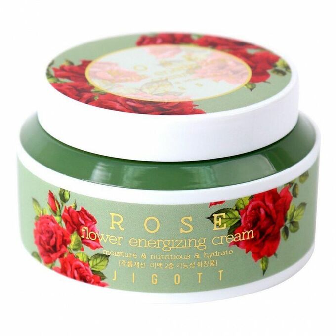 Jigott Крем для лица с экстрактом розы Rose Flower Energizing Cream, 100 мл