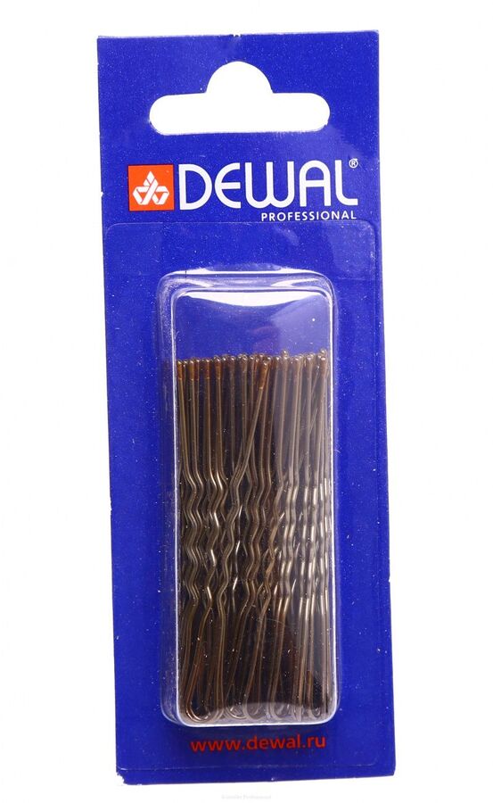 Dewal Шпильки для волос волна SLT60V-3/60, 60 мм, коричневый, 60 шт.
