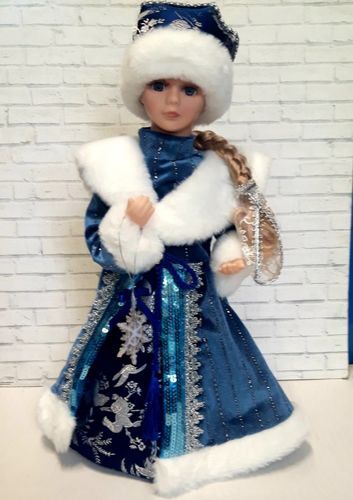Снегурочка муз. 40см в синем платье (поет песню)