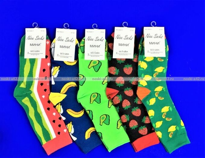 3 ПАРЫ - Nice Socks ЦВЕТНЫЕ НОСКИ (МИНИ) арт. W20-1 - 3 ПАРЫ