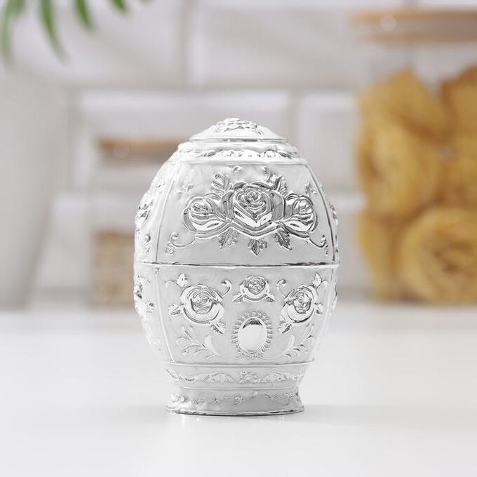 СИМА-ЛЕНД Подставка для зубочисток «Яйцо», 11x7 см, цвет серебряный