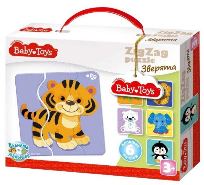 Baby Toys Тройные зигзаг пазлы «Зверята»