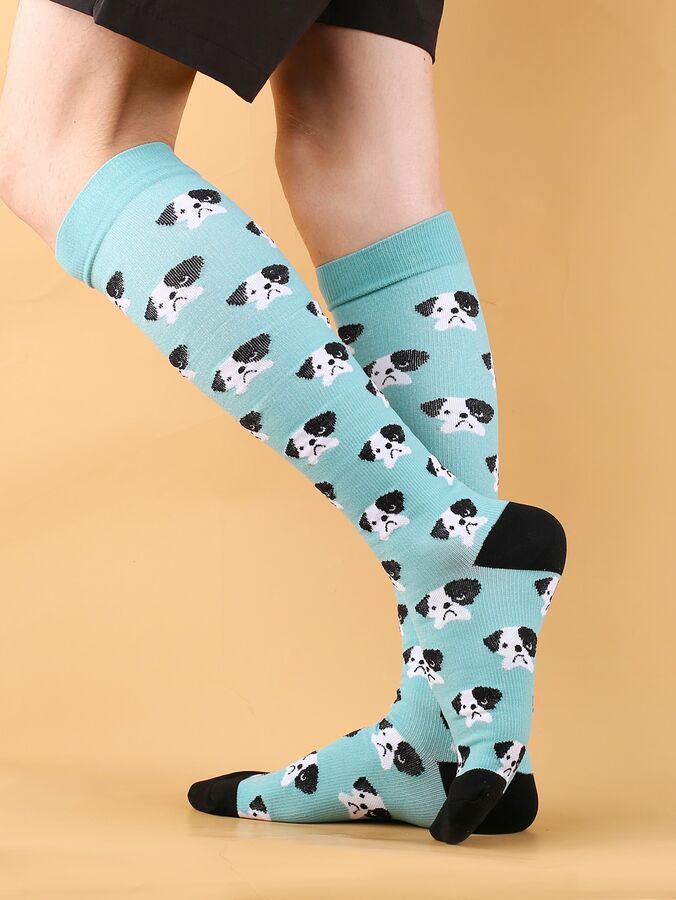 SheIn Мужские футбольные носки с принтом собаки