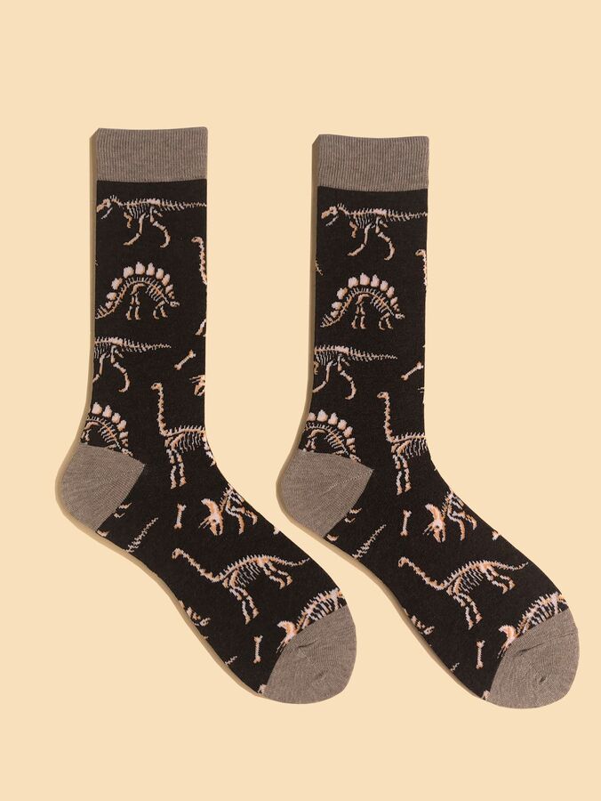 SheIn Мужские носки с принтом динозавра
