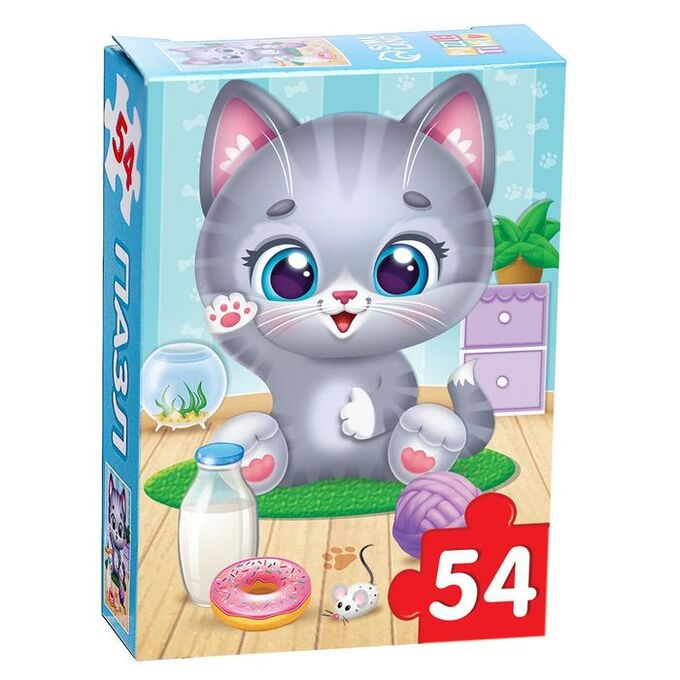 Puzzle Time Пазл детский «Радостный котик», 54 элемента