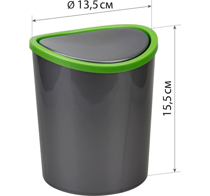 Контейнер для мусора настольный 1.6л  Металлик