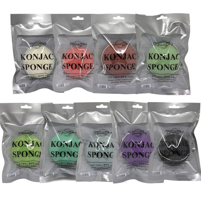 GRACE DAY KONJAC SPONGE Губкаспонж Конняку для умывания с Зеленым Чаем
