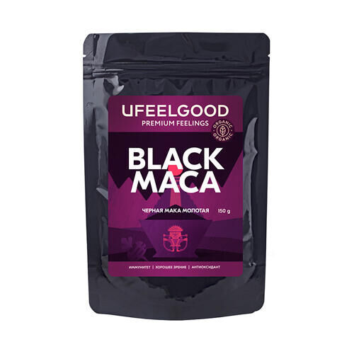 Мака черная молотая Black maca powder organic Ufeelgood, 150 г