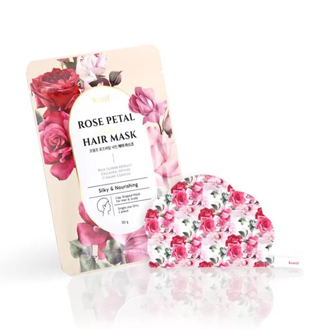 KOELF Маска-шапочка для волос с экстрактом розы Rose Petal Satin Hair Mask