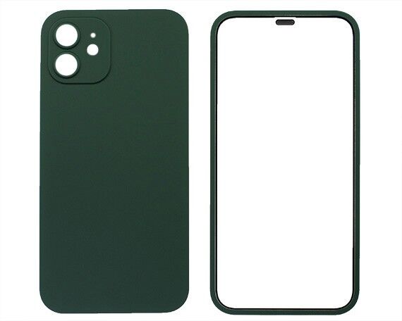 Защита 360 iPhone 12 темно-зеленая (защитное стекло+задняя крышка)
