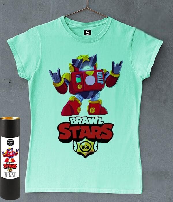 Женская футболка вольт brawl stars (браво старс) лого, цвет ментол